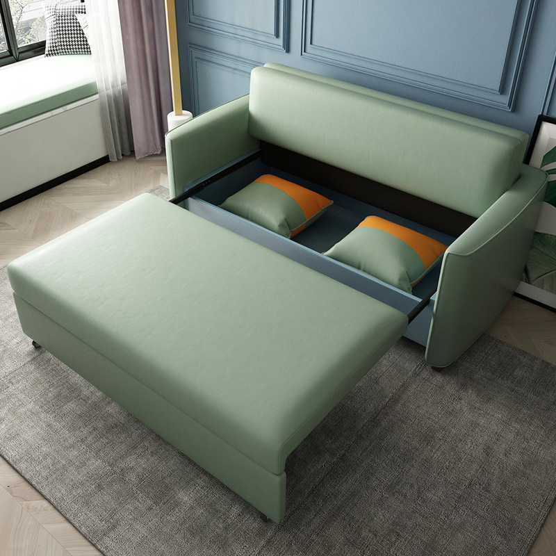 Sofá cama moderna simple doble uso plegable multifuncional sala de estar balcón pequeño tipo de casa simple y doble tela de tecnología de almacenamiento