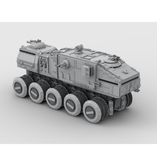 Moc-142927 Large Tank Vehicle with Detailed Interior Structure Building Block Toys 3219 Particle Number