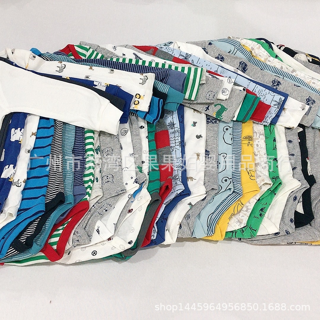 Foreign Trade Original Long-Sleeved Children's Miscellaneous One-Piece Baby Cotton Bag Fart Clothes Summer Style Baby Boy Short Crawl Suit