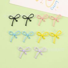 镂空蝴蝶结挂件 合金喷漆饰品配件 diy耳环项链手作材料 厂家批发