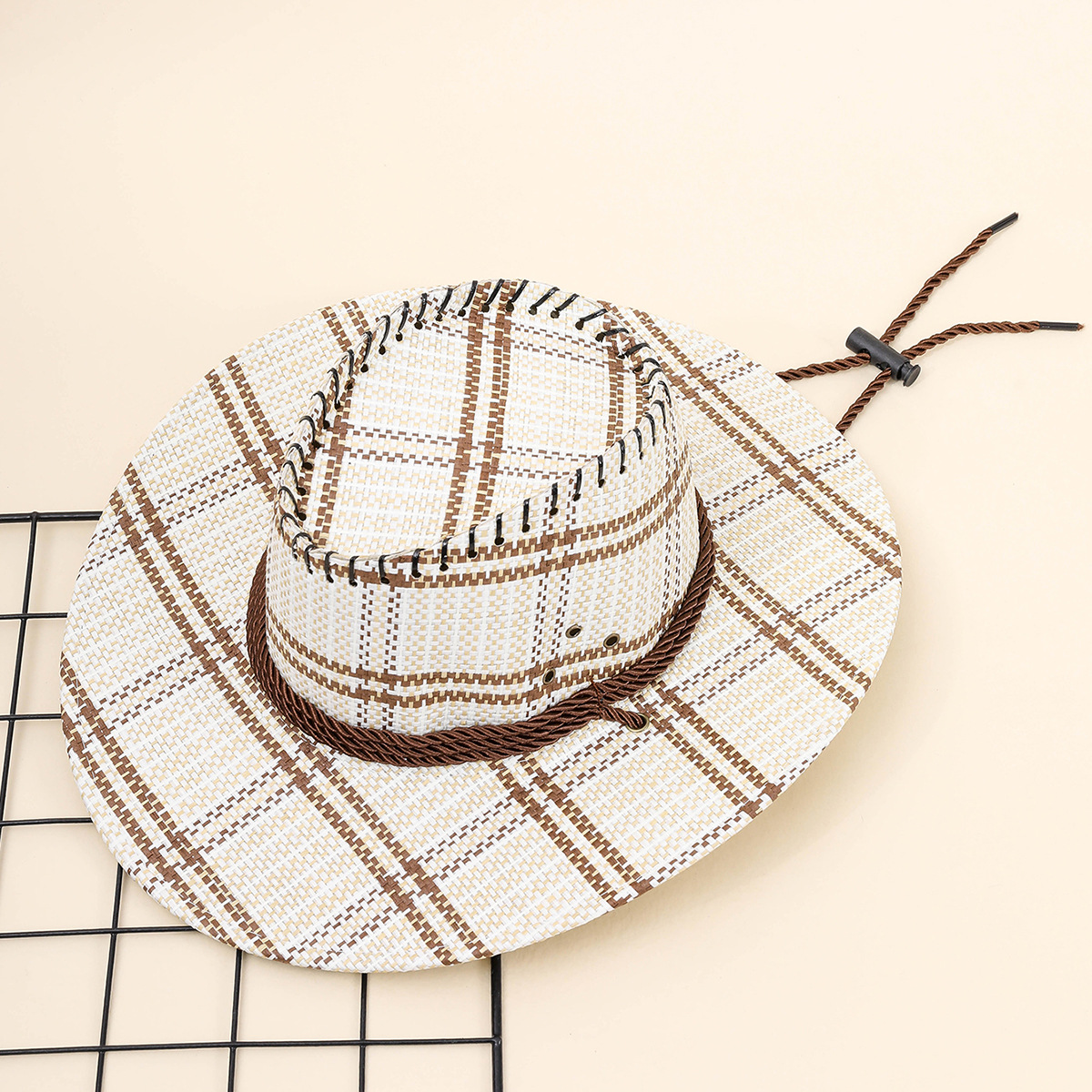 Sombrero de vaquero occidental de los nuevos hombres al aire libre viajes ocio mujeres sol-prueba sombrero de paja de imitación sombrero de pesca de verano a prueba de sol sombrero fresco