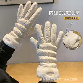 手套女士冬季韩版可爱保暖骑行骑车防寒防风加绒加厚可触屏棉手套