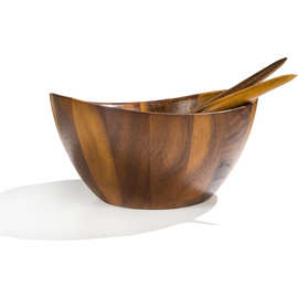 日式平底搅拌碗相思竹木水果沙拉碗实木盘餐具沙拉碗木制圆钵饭碗