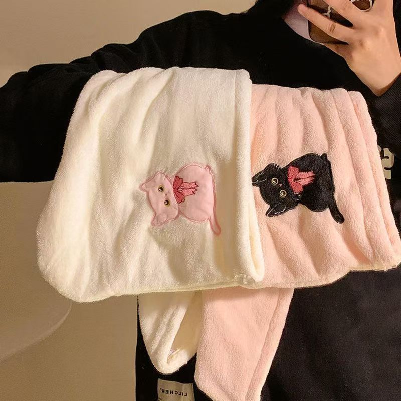 Gorro de ducha gato para mujer toalla de secado rápido para pelo_voghion.com