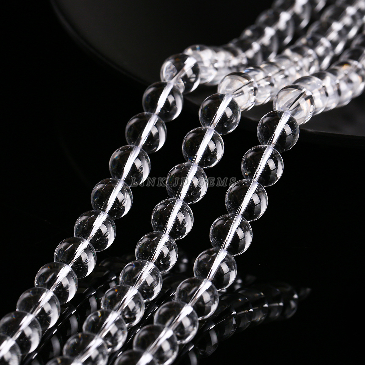 Jingde Jewelry 8mm Ice Clear 7A White Crystal Loose Beads Semi-Finished DIY Bracelet Accessories Beads Wholesale