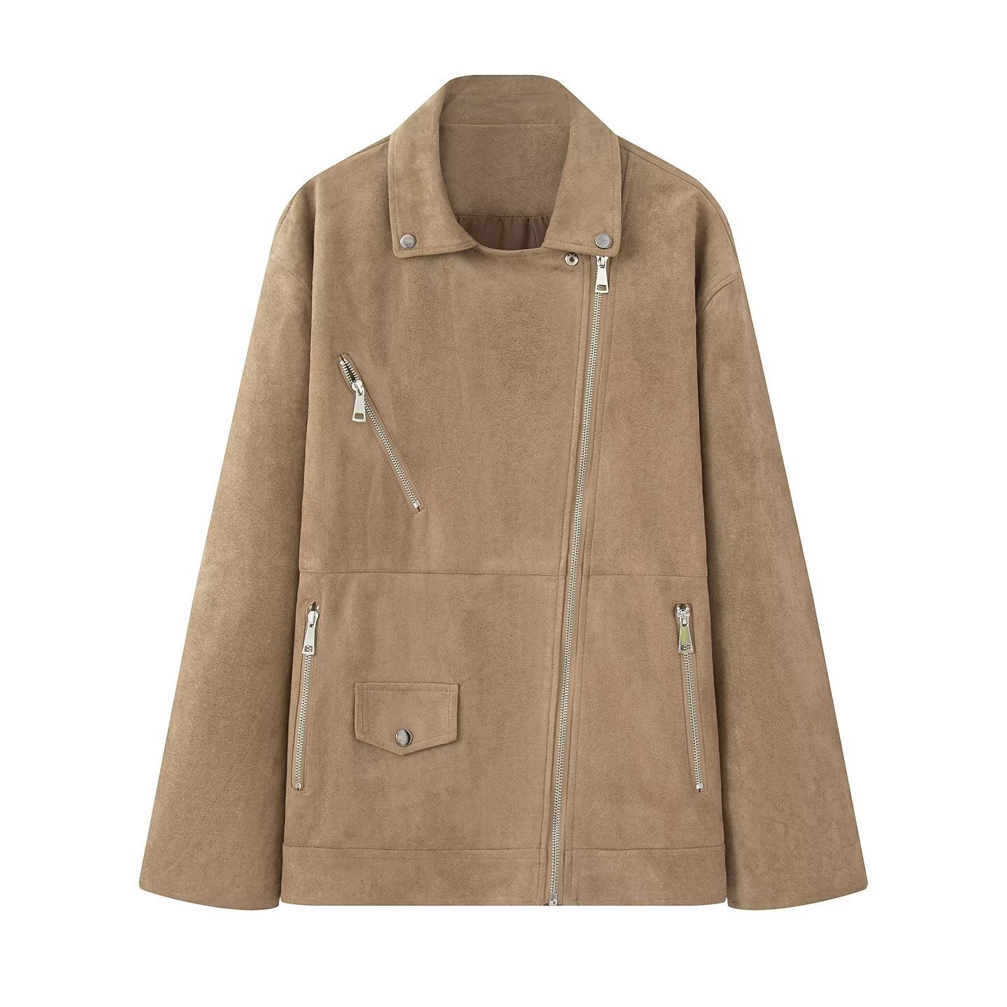 Women's Fashion Elegant Suede Lapel Jacket