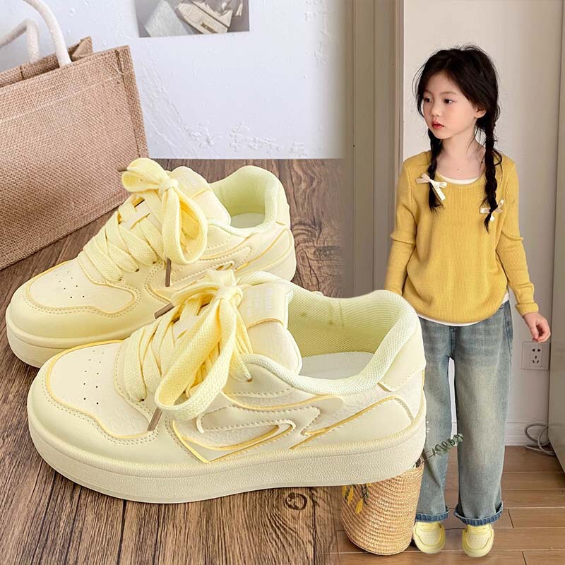 Girls' Sneakers, Versatile Kidsren's Sports Shoes, 2025 Spring & Fall New Student White Shoes, Boys' Soft-Soled Casual Shoes, Trendy