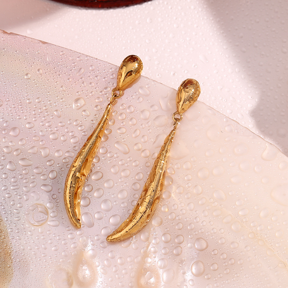 Stitching Geometric Stainless Steel Earrings