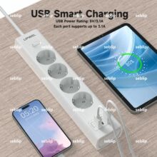 跨境差旅欧规排插防过载通用插座USB排插旅行商务欧洲转换插座