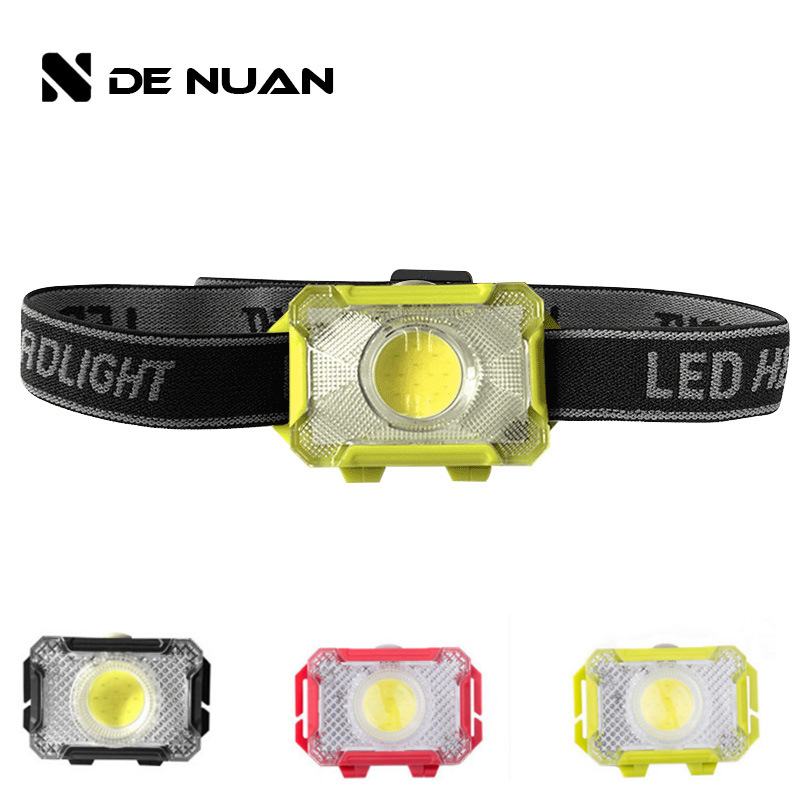 Outdoor Mini headlight dry battery COB headlight night fishing cave camping lighting head-mounted ultra-light headlight