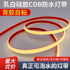 cob硅胶灯带游泳池水底灯带自带背胶户外低压工程硅胶实心鱼缸灯