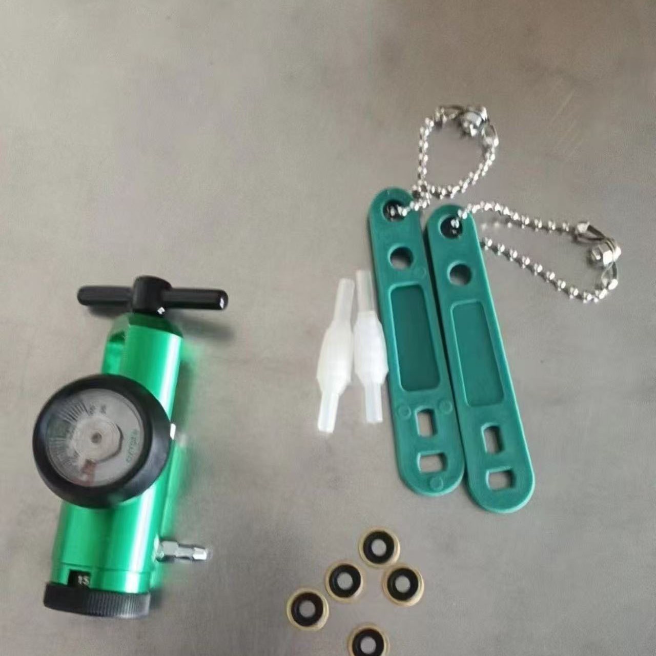 医用氧气调节器 CGA540氧气减压器 CGA870氧气压力表牛鼻子带扳手