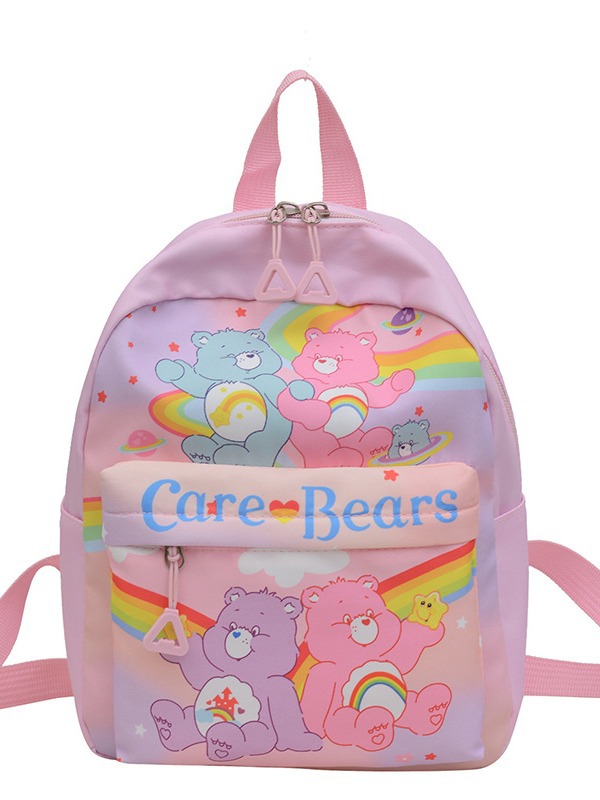 Mochila arco iris de dibujos animados, mochila para niños y niñas, osos lindos, bolsas de viaje dobles, bolsas escolares grandes para estudiantes, grado 1 - 6