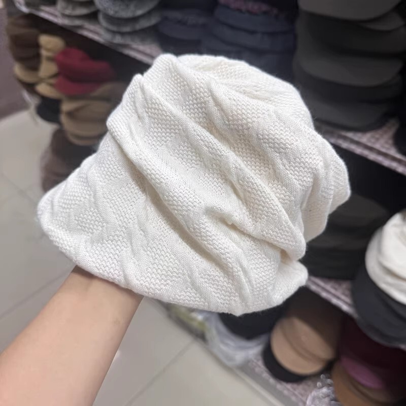 秋冬简约褶皱卷边针织渔夫帽女新款显脸小盆帽个性百搭可折叠盆帽|undefined