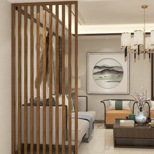 New Chinese Style Entrance Entrance Partition Modern Simple Solid Wood Fence Bedroom Living Room Screen Fence Seat Screen Decorative Wall