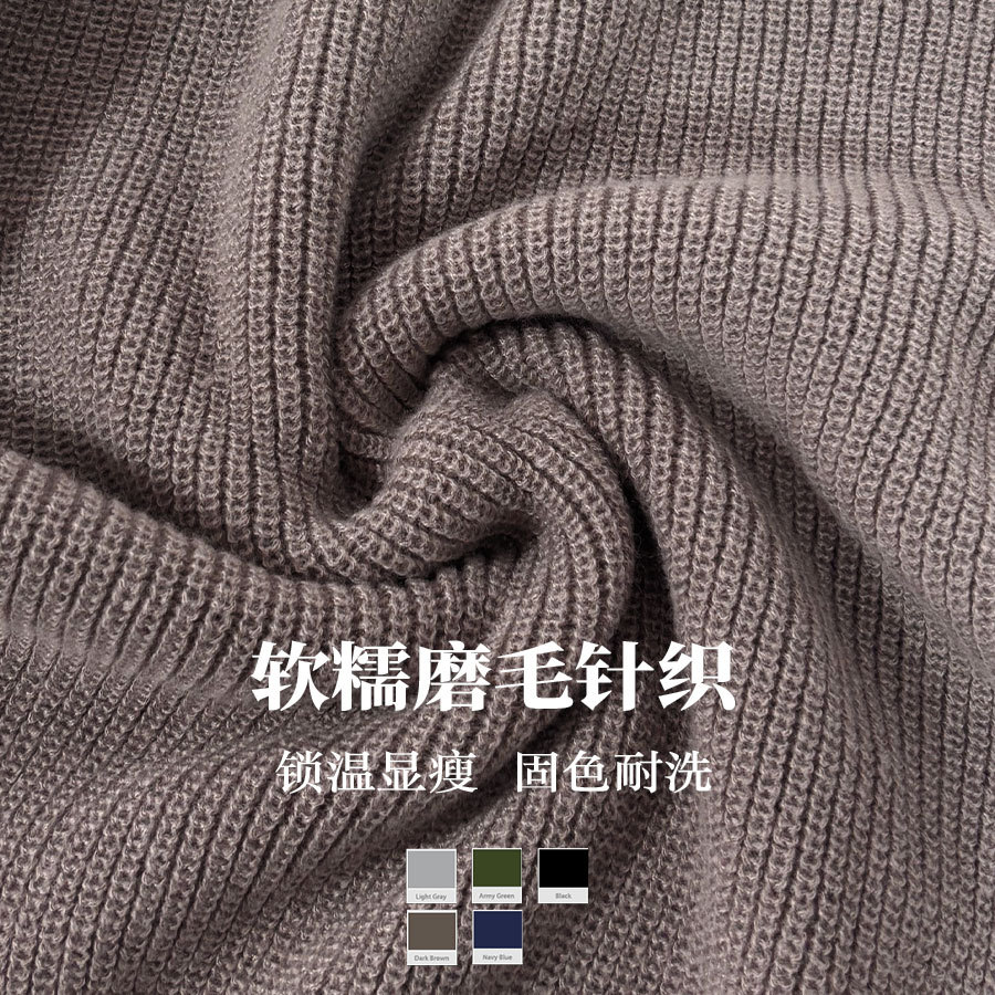 European and American cross-border foreign trade women's knitted tops fashionable solid color loose casual polo collar zipper long-sleeved sweater for women