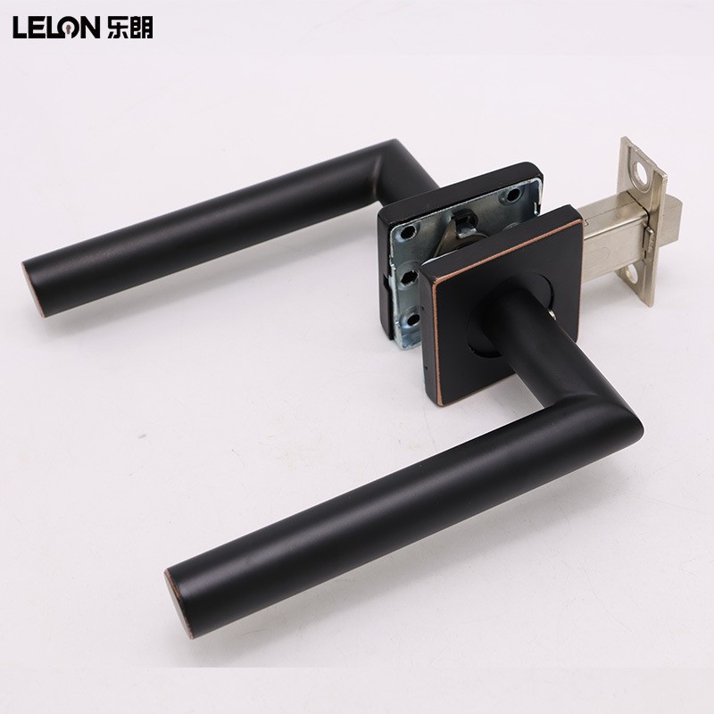 Acero inoxidable transfronterizo 304 cerradura de puerta americana cerradura cuadrada cerradura de mano de baño sin llave cerradura de puerta de lengua única cerradura de canal