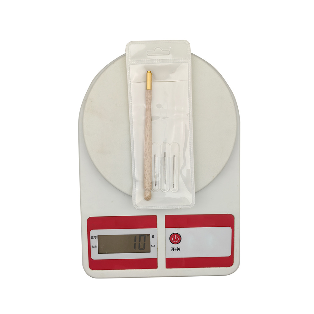 Herramienta de bordado francés transfronterizo Mango de haya Bordado francés Ganchillo Anverso y reverso Lentejuelas con cuentas Gancho hecho a mano