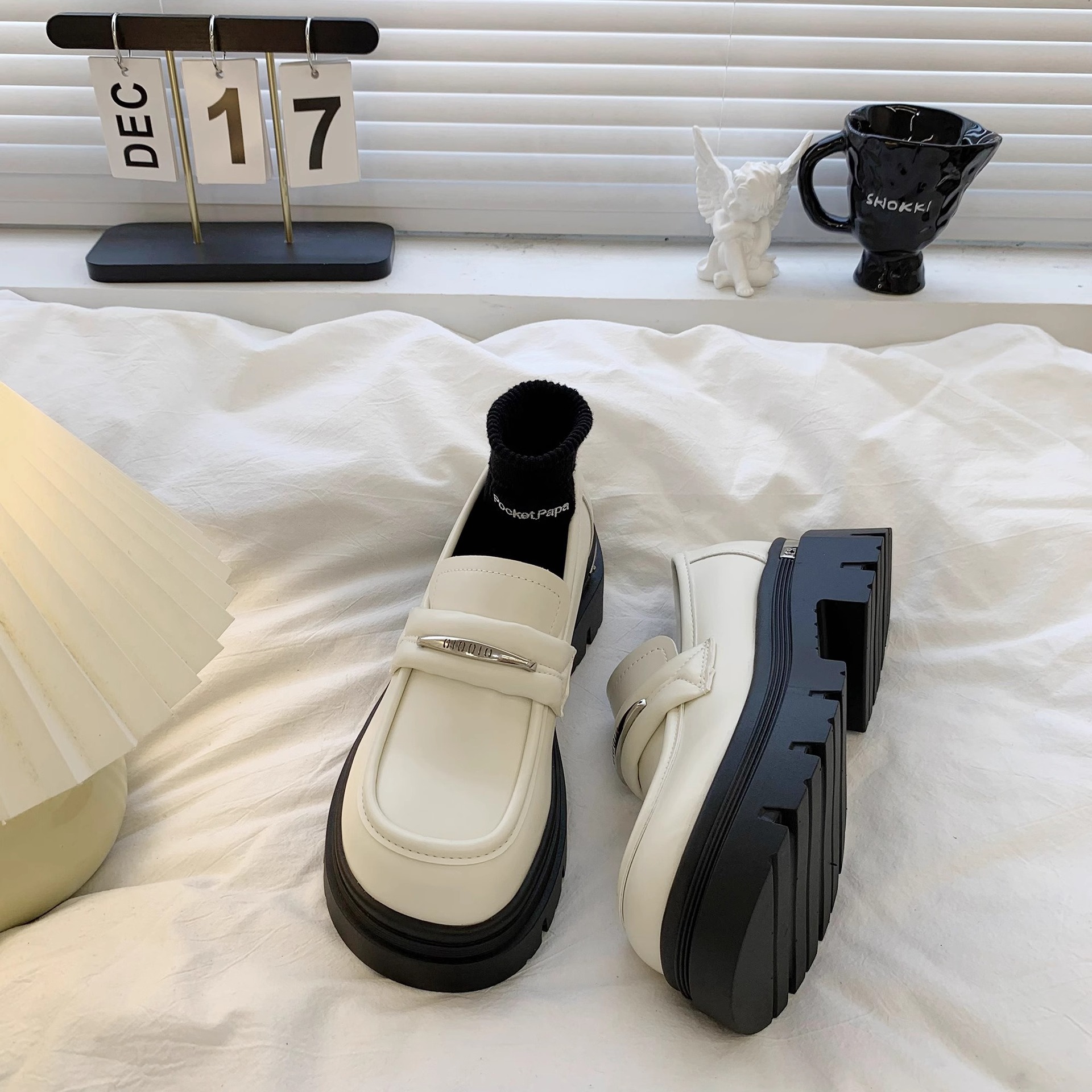 Women's 2024 Spring Autumn Season New Trend Versatile Small Thick Sole Commuting Lefu with Skirt and Single Shoes_voghion.com