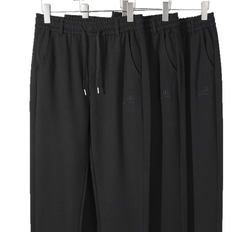 Pantalones casuales de cintura alta de talla grande para hombres pantalones largos de cintura elástica sueltos de mediana edad y ancianos pantalones de pierna recta con cremallera de control de acceso para hombres