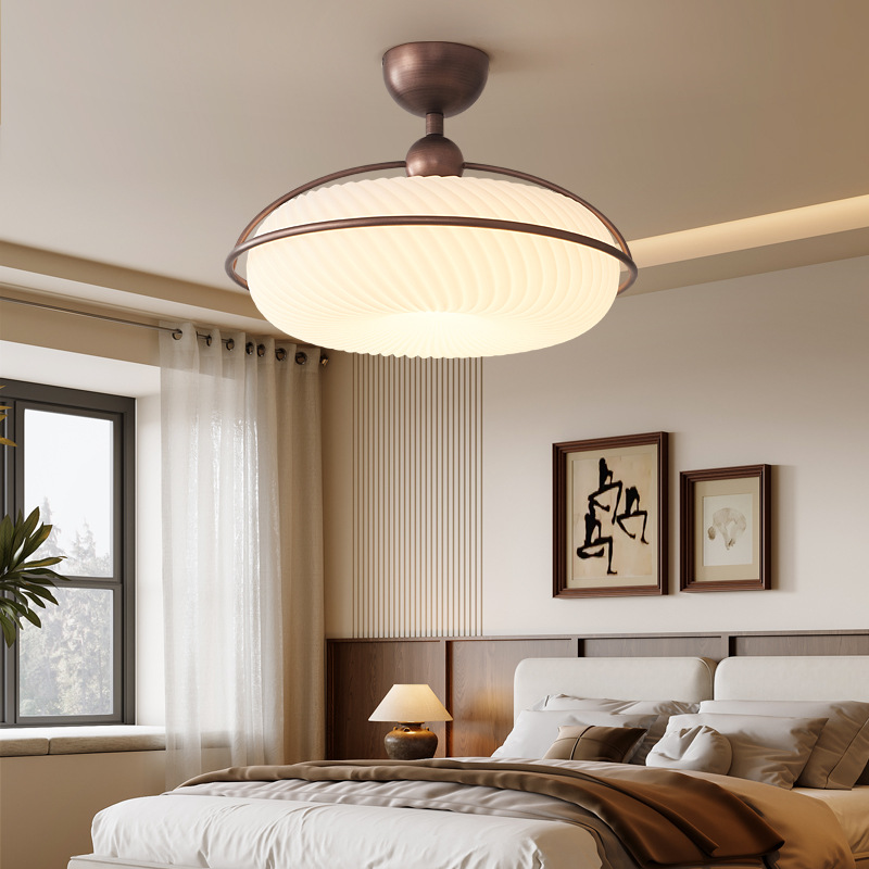 Lámpara de dormitorio principal de estilo antiguo, lámpara de techo de viento crema, luz de lujo, sensación de alta calidad, lámpara de estudio de protección ocular cálida, lámpara de dormitorio principal, lámpara de habitación