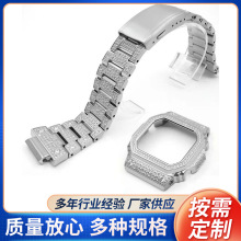 适用于小方块5600 5610第5代金属改装配件316L精钢锻造表带与表壳