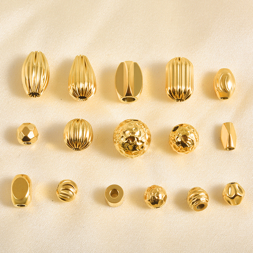 不锈钢实心通孔圆形隔珠圆珠diy手工串珠项链手链饰品配件散珠坠