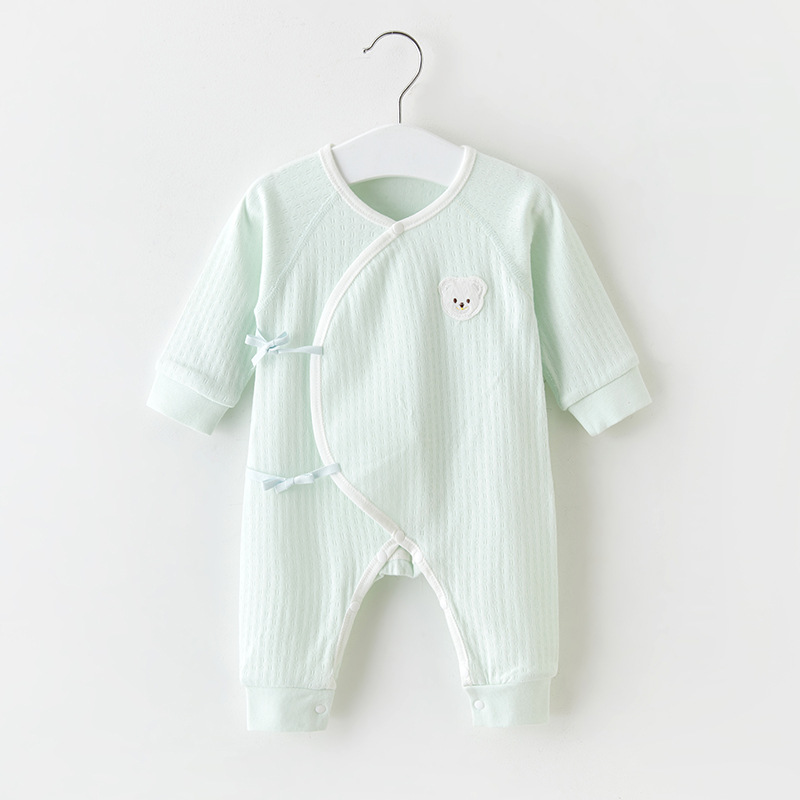 Ropa de bebé recién nacido para primavera y otoño, mono fino de algodón puro estilo monje para bebés de 0 a 3 meses, capa base para recién nacidos, traje de una pieza. image 10