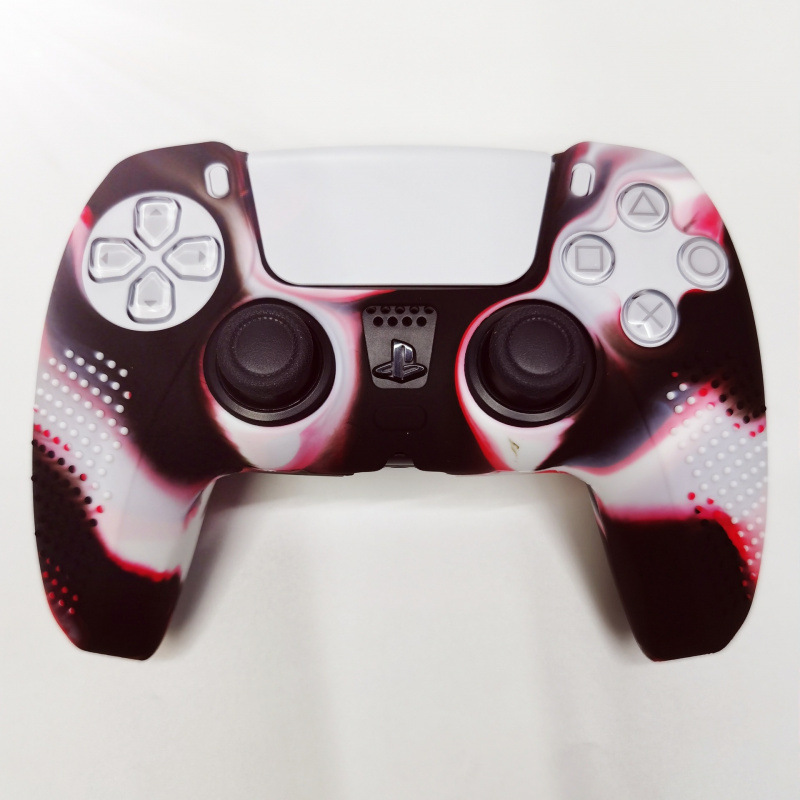 Adecuado para Black Myth Goku PS5 Gamepad Funda protectora de silicona con puntos antideslizantes Puro color mezclado camuflaje inalámbrico