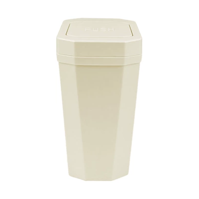 Car storage bag/box Multifunctional Car-Mounted Press-Type Storage Box - beige-car-trash-can