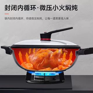 德国麦饭石不粘锅家用炒菜锅平底锅电磁炉燃气灶适用煤气totk炒锅