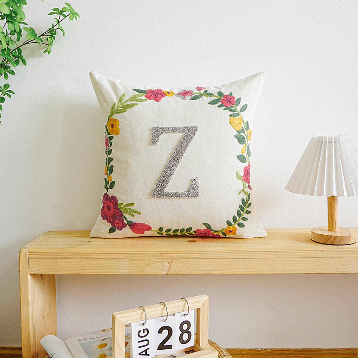 Letras transfronterizas personalizadas toallas bordadas almohada cubierta de sofá sala de estar almohada cubierta de respaldo cubierta de alta calidad sin núcleo