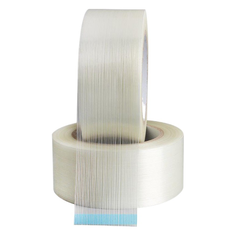 Cinta de fibra de nueve anillos, cinta adhesiva sin marcas y sin residuos, cinta de refrigerador, cinta de fibra de vidrio transparente de una cara al por mayor