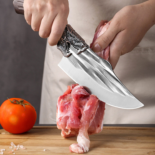 Longquan hand-forged butcher knife boning knife sharp fruit knife retro kitchen knife household small knife beef and mutton