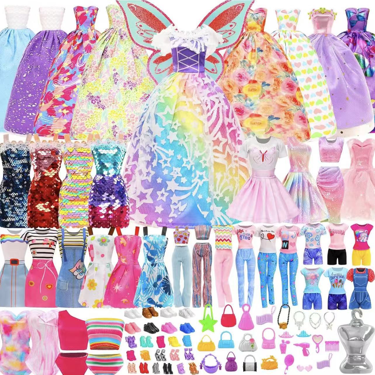 11.5-inch (30cm) doll clothes accessories toy for girls, pretend play, cross-border foreign trade shoes and skirts