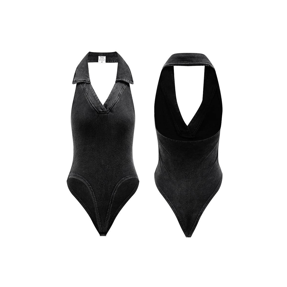 BE ropa de mujer | 2025 verano europeo y americano cuello colgante transfronterizo chica caliente top de hombro top sexy sin espalda con cuello en V mono mujer