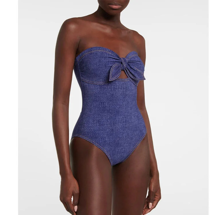 Swimming Pool, Beach, Swimming Occasion Women's Hawaiian Vacation Solid Color Bow Knot 2 Pieces Set One Piece Swimwear