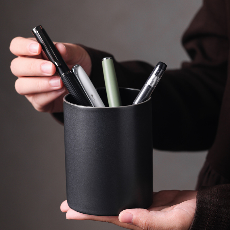 Cartucho de lápiz de cerámica cartucho de cerámica caja de almacenamiento estilo minimalista logo tallado nombre publicidad regalo promoción