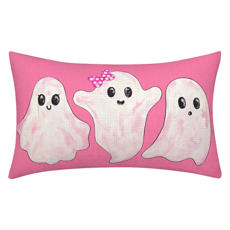 90g Weight Pillow Cases Home Textiles & Decor Type Polyester Material Halloween Festival letter, Ghost Pattern Cute, Funny Style Halloween Cute Funny Letter Ghost Polyester Pillow Cases Couch & Sofa Decor 2