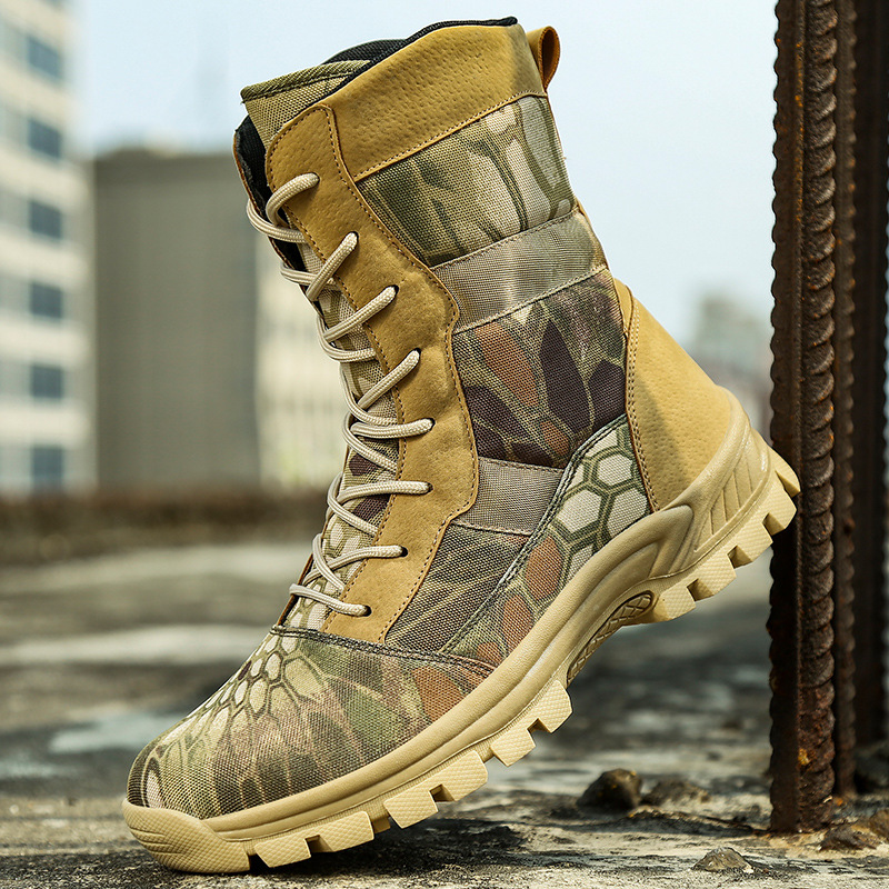 Men's cross-border hiking and mountaineering boots, plus size combat boots, high-top outdoor desert boots, men's export special forces tactical boots