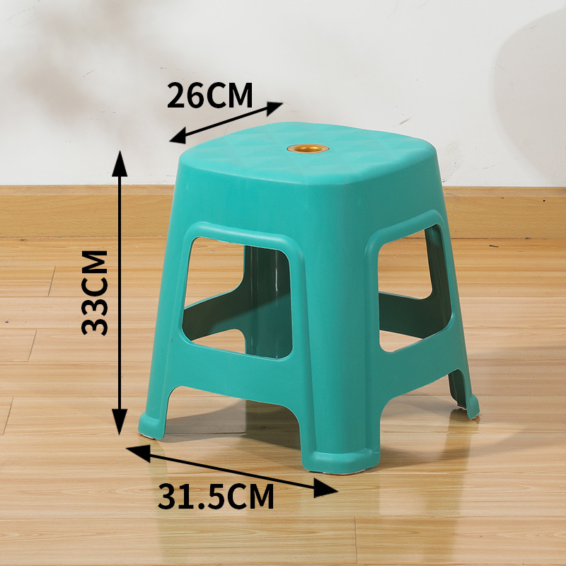 Taburete de plástico grueso taburete de mesa de comedor casero taburete cuadrado simple taburete económico taburete alto anti-deslizante silla para adultos taburete bajo
