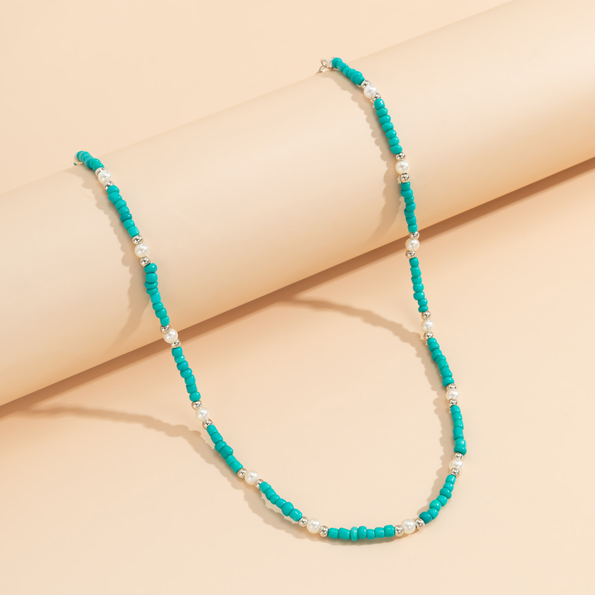 ethnic style simple Miyuki bead necklace contrast color acrylic necklace