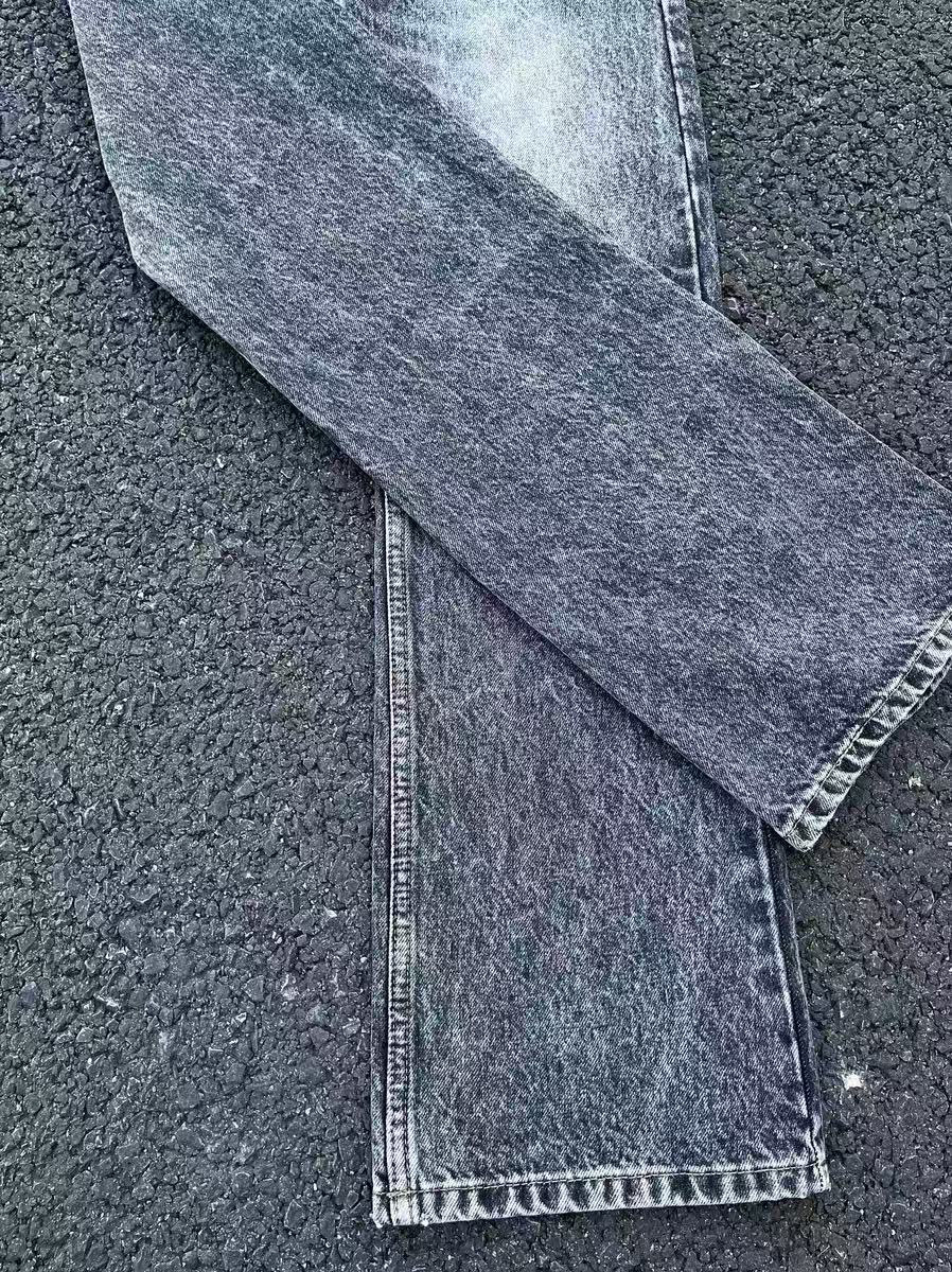 Cleanfit Marble Wash Jeans For Men & Women - Slim Straight Leg Distressed Denim Pants With Stretch (Dark Grey)_mkmklike.com
