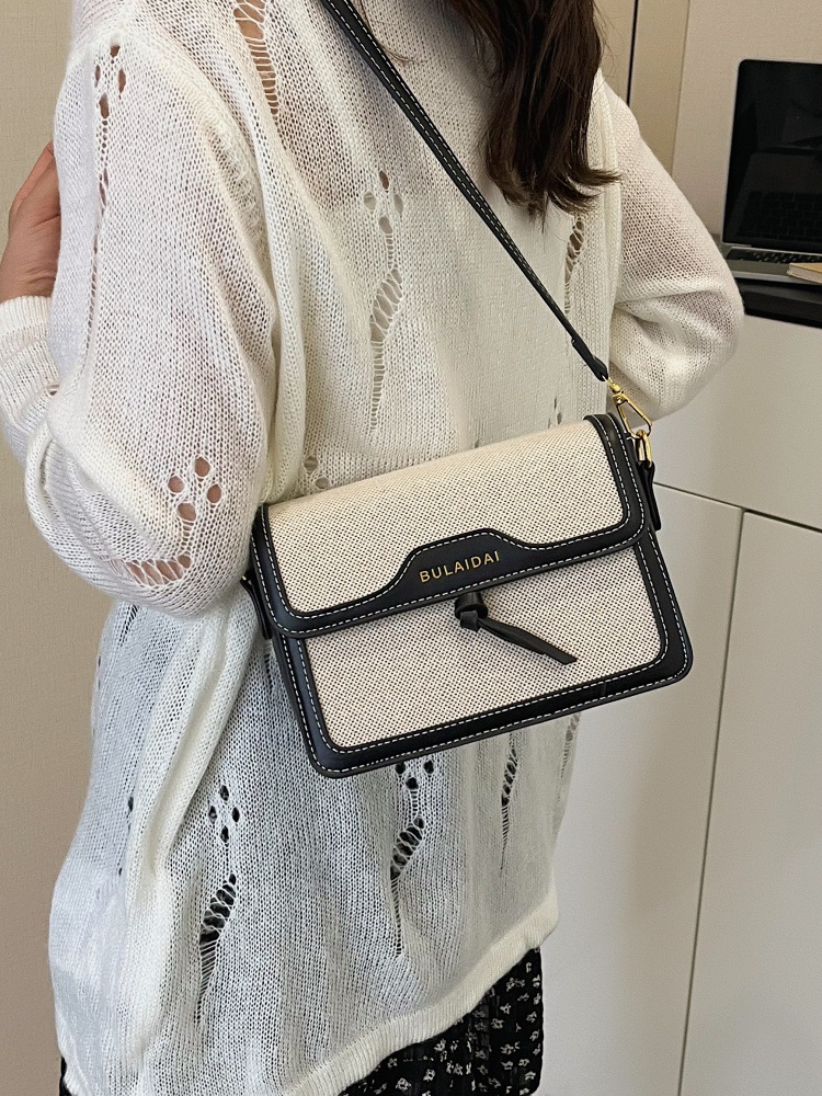 Bolso de alta sensación de mujer nuevo estilo europeo y americano retro cross-border empalme color contraste bolso cuadrado ligero lujoso viaje de hombro mochila image 3