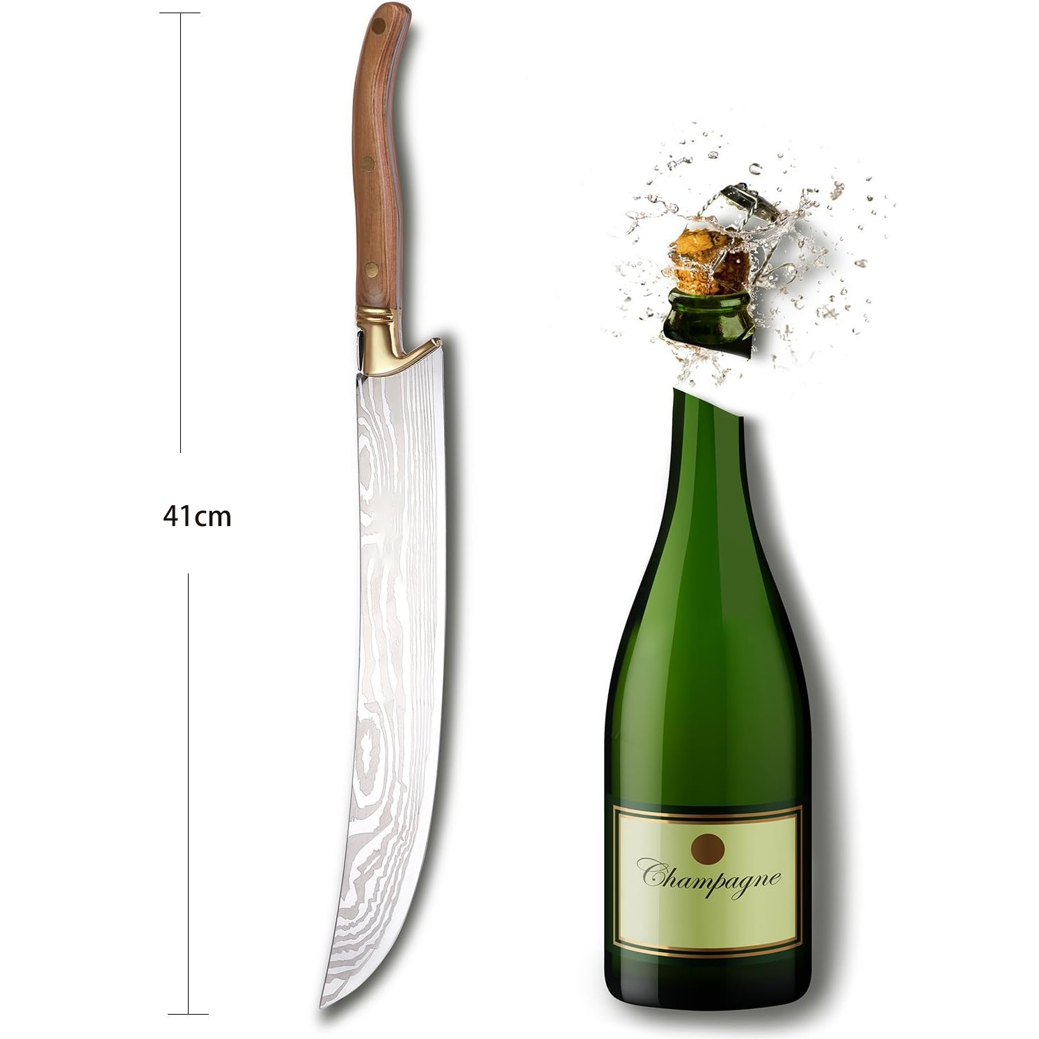 Nuevo cuchillo de champán ceremonial transfronterizo cuchillo de abertura de botellas de acero inoxidable cuchillo de champán sin hoja
