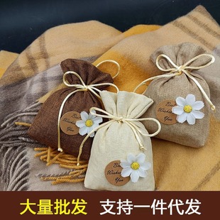 Factory wholesale small camellia sachet bag design sachet cotton linen bag sachet bag bag empty bag aromatherapy