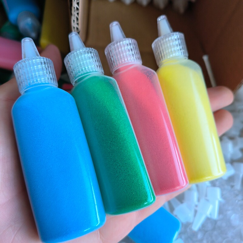 Bottled colored sand children's sand painting 35g colored sand 12 color 24 color sand bottle suit kindergarten teaching bottled colored sand