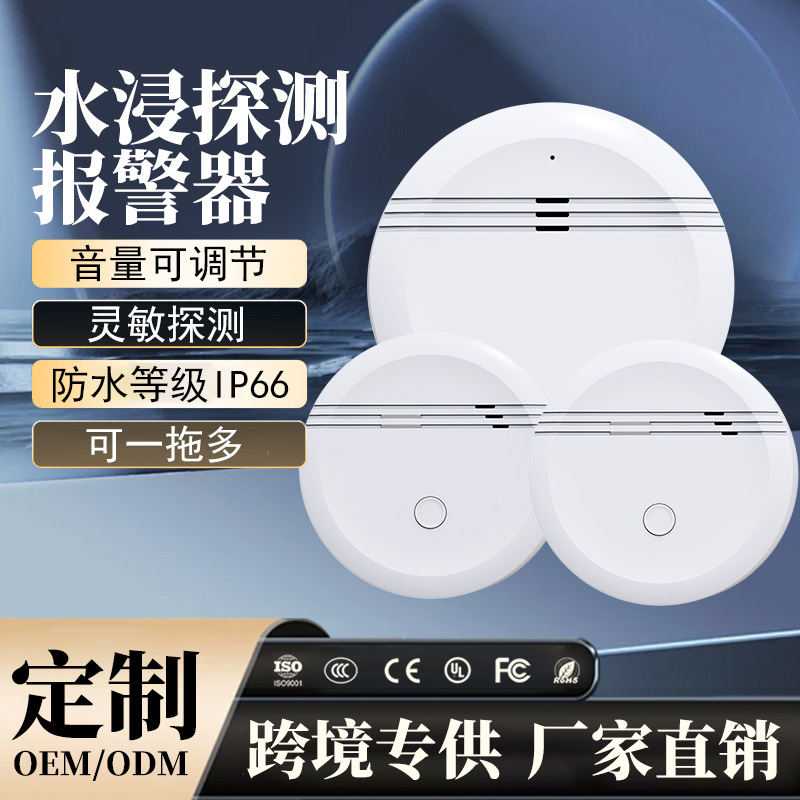 Cross-Border Wifi Water Leak Detection Probe Water Immersion Detector Bluetooth Industrial and Home Universal Full Water Overflow Sensor
