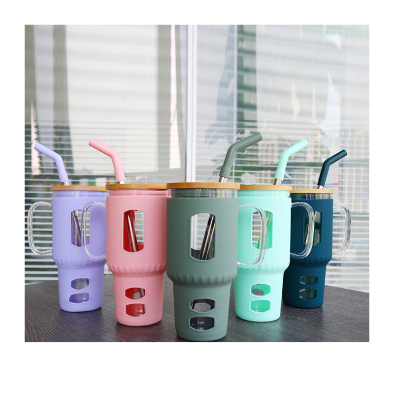 Cross-border new product 32oz car ice king glass cup with handle beer cup vehicle water cup manufacturer