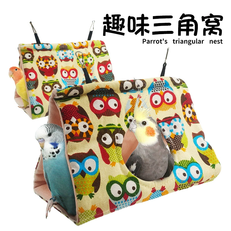 Зимний холст попугай Птичье гнездо хлопковое гнездо попугай гамак Птичий дом подставка для птиц палатка для птиц попугай треугольное гнездо
